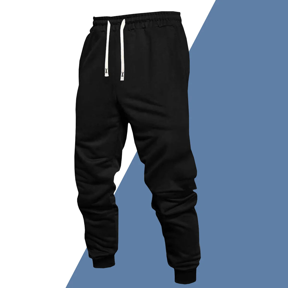 Men's 4-piece casual pants, solid color sports pants, and ankle tied outdoor jogging pants can be worn all year round